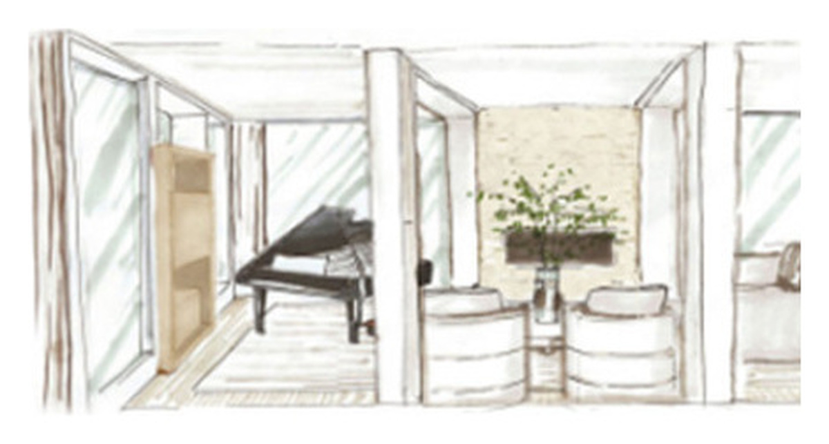 Architectural interior sketch